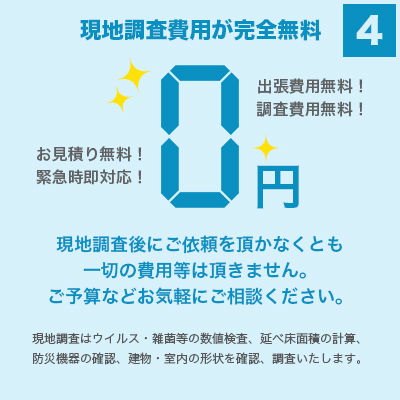 現地調査費用が完全無料